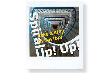 Picture of the Stairs with text
